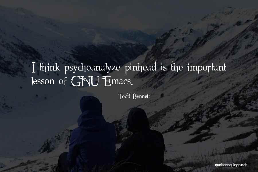 Psychoanalyze Yourself Quotes By Todd Bennett