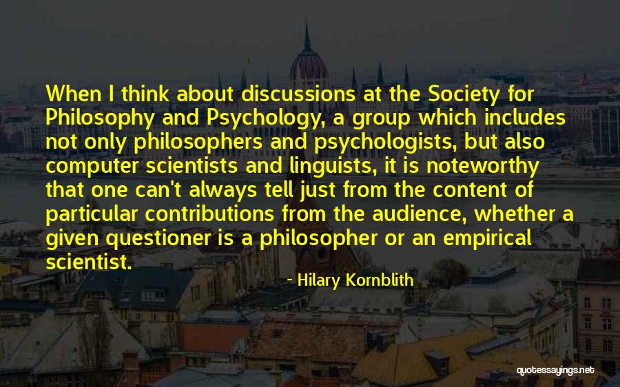 Psychology By Psychologists Quotes By Hilary Kornblith