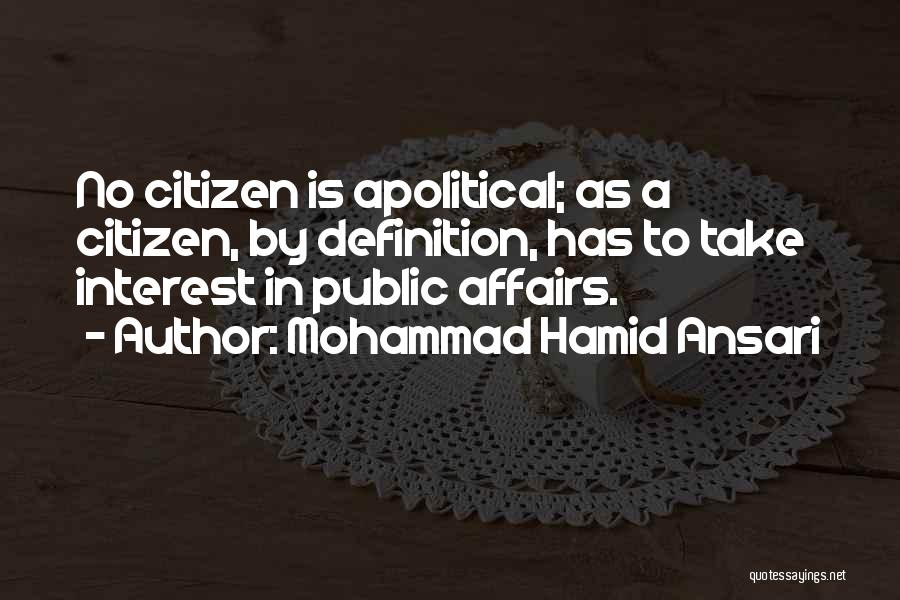 Public Affairs Quotes By Mohammad Hamid Ansari