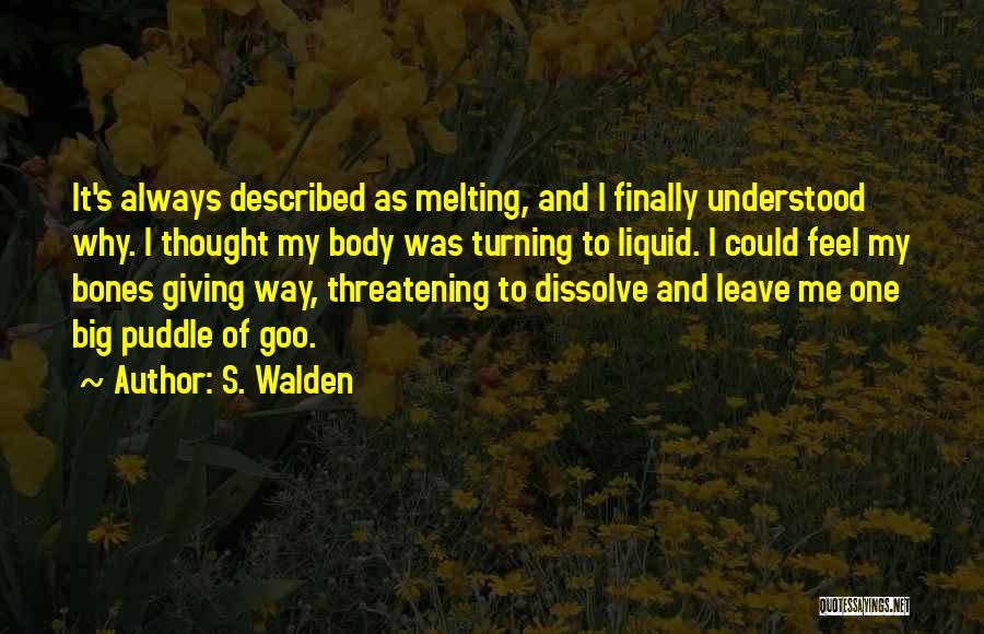 Puddle Quotes By S. Walden