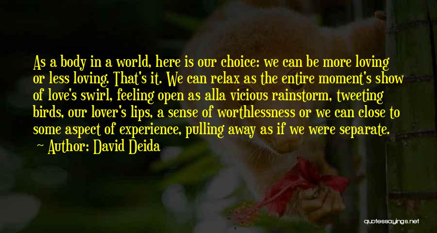 Pulling Away From Someone Quotes By David Deida