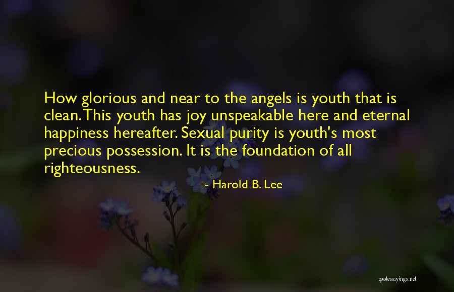 Purity Of Happiness Quotes By Harold B. Lee Purity Of Happiness Quotes By Harold B. Lee