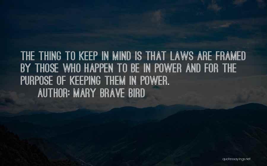 Purpose Of The Law Quotes By Mary Brave Bird