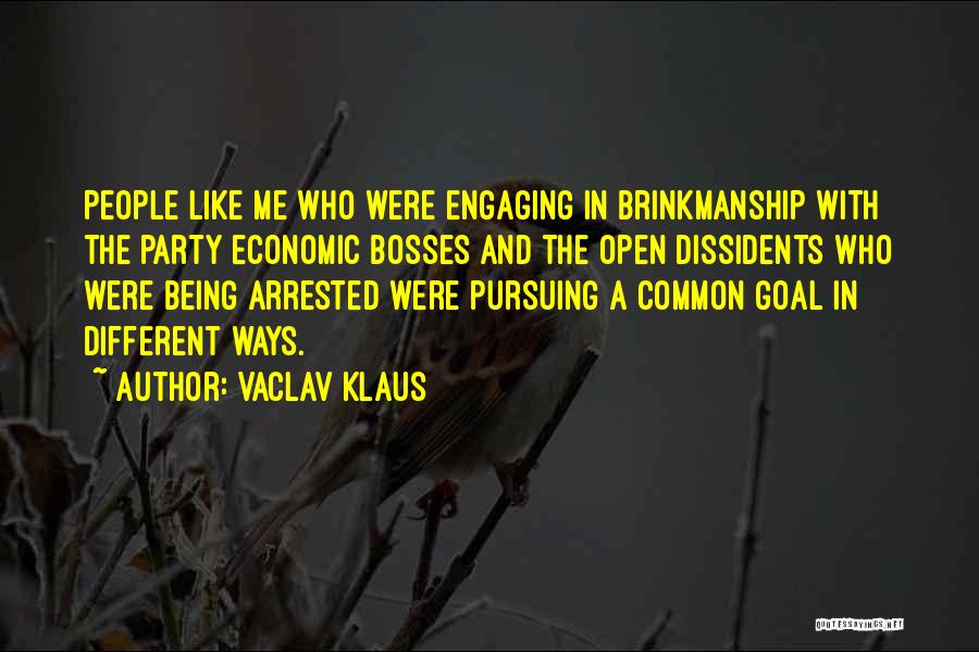 Pursuing Goal Quotes By Vaclav Klaus