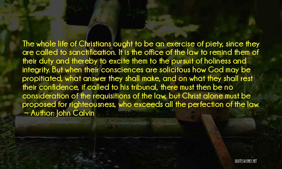 Pursuit Of Holiness Quotes By John Calvin