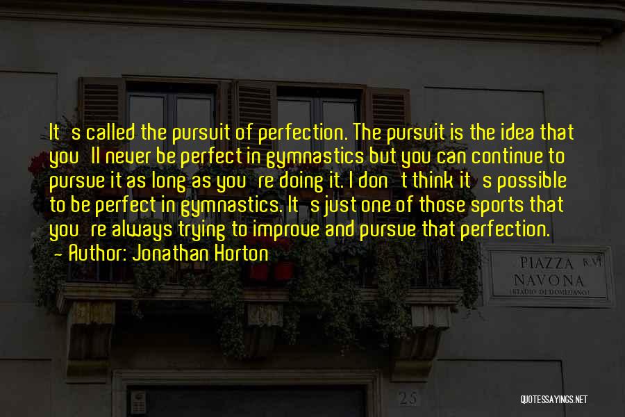 Pursuit Of Perfection Quotes By Jonathan Horton