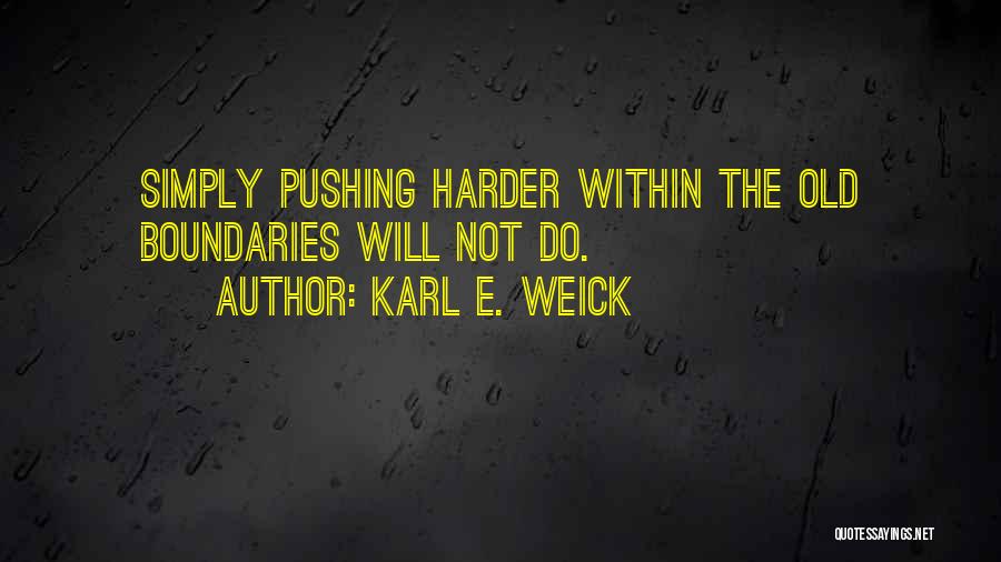 Pushing Yourself Harder Quotes By Karl E. Weick