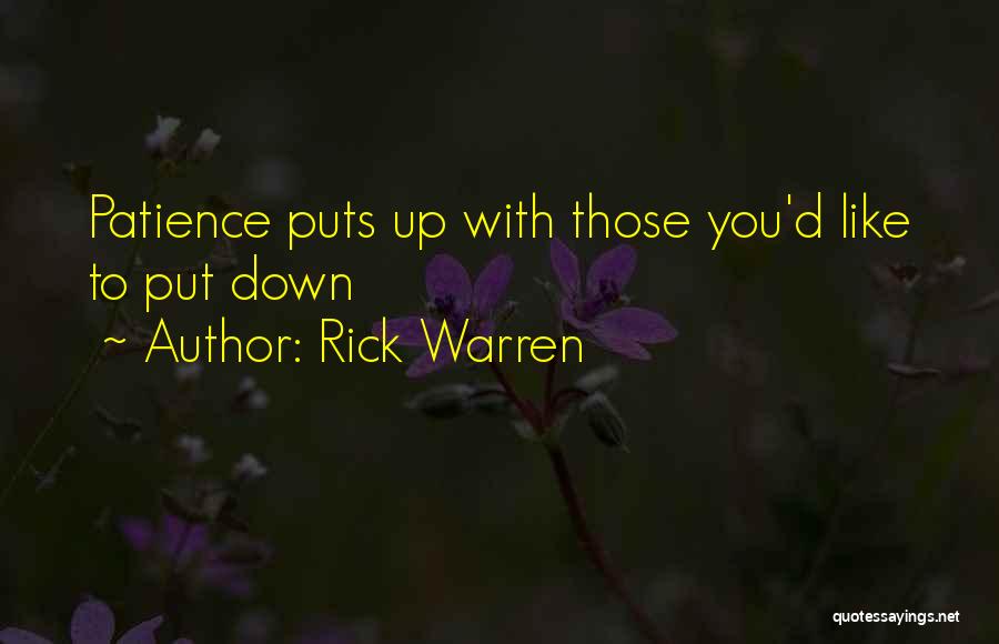 Puts You Down Quotes By Rick Warren