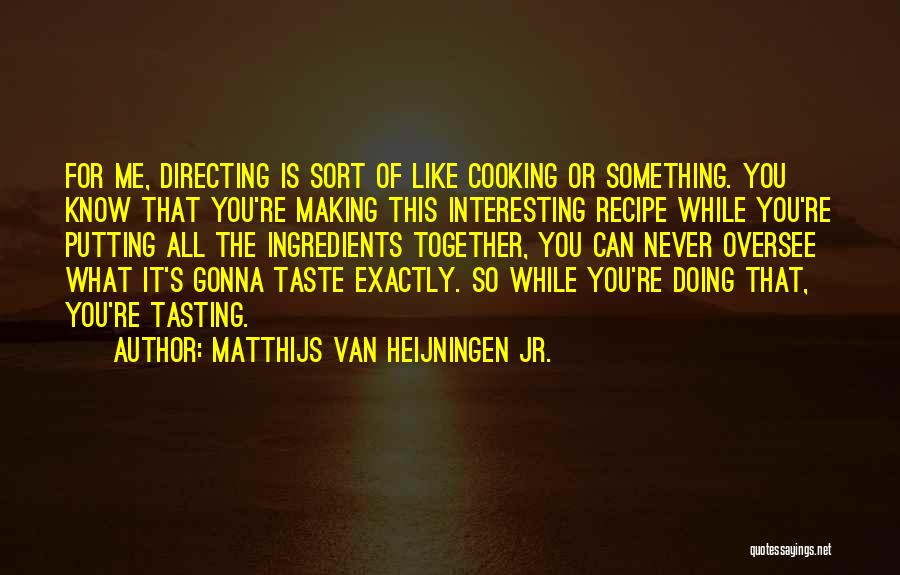 Putting It All Together Quotes By Matthijs Van Heijningen Jr.