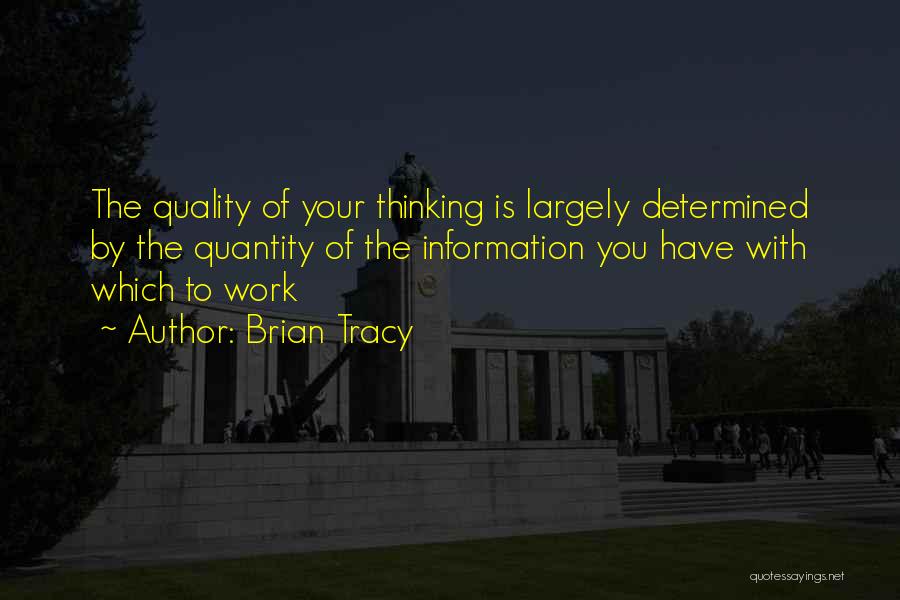 Quality And Quantity Of Work Quotes By Brian Tracy