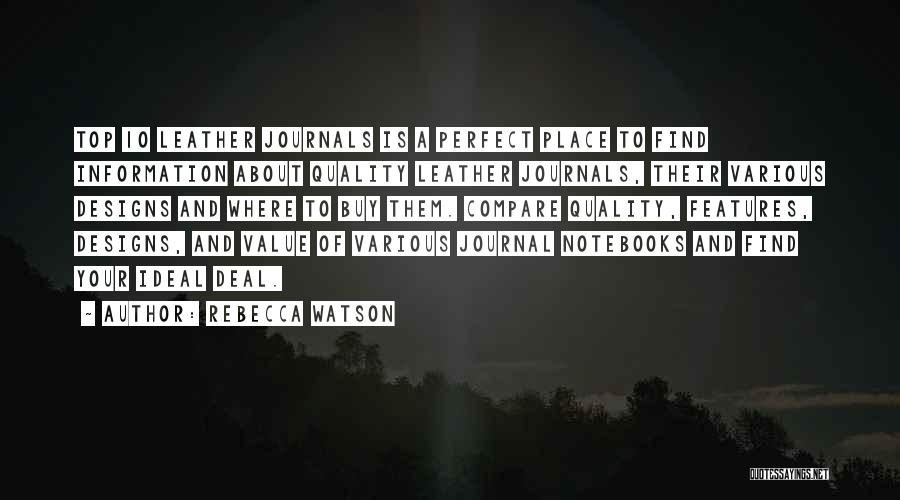 Quality And Value Quotes By Rebecca Watson