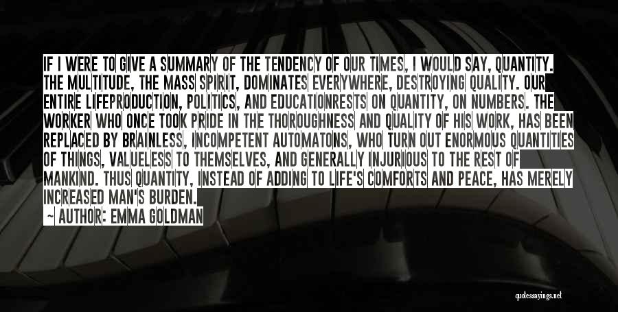 Quality Of Life And Education Quotes By Emma Goldman