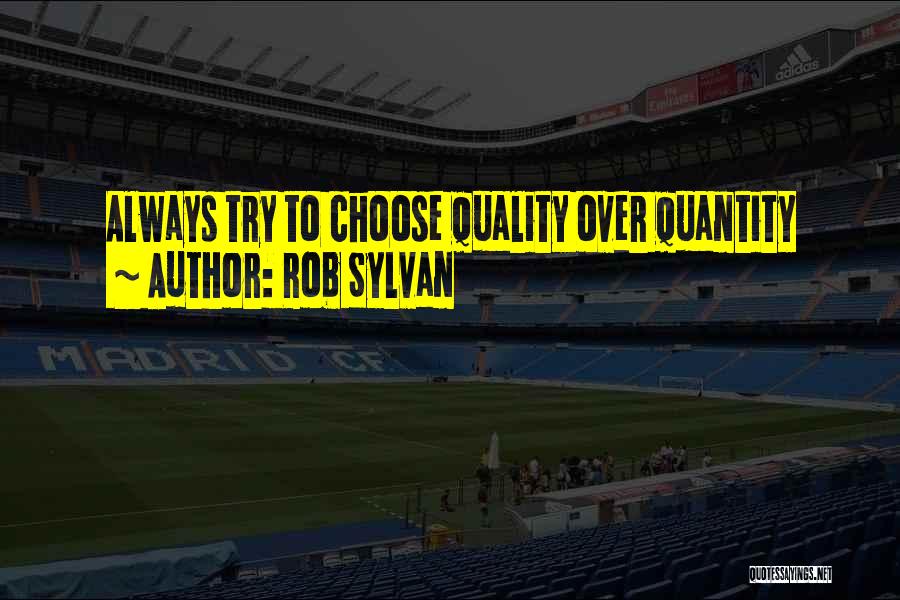 Quality Over Quantity Quotes By Rob Sylvan