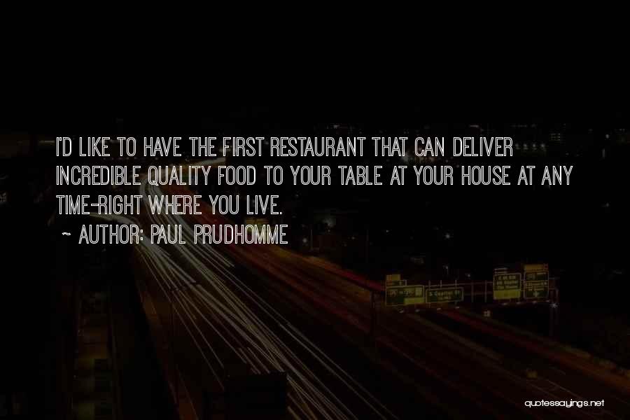 Quality Right First Time Quotes By Paul Prudhomme