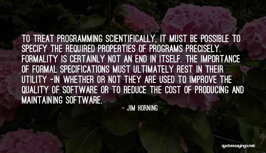 Quality Software Quotes By Jim Horning