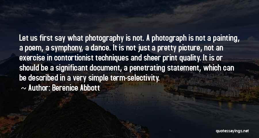 Quality Statement Quotes By Berenice Abbott
