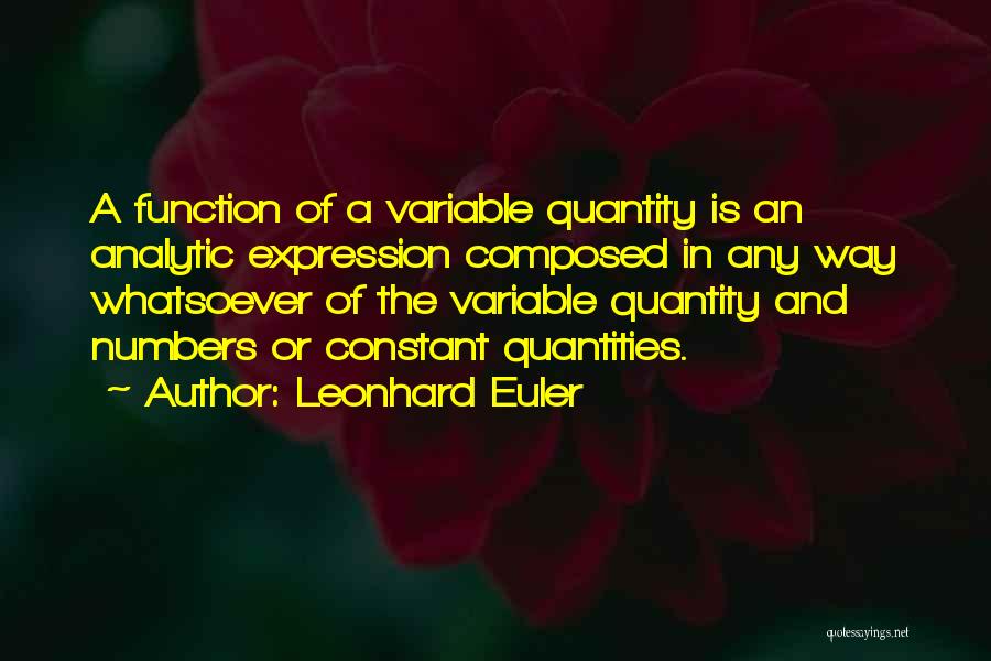 Quantities Quotes By Leonhard Euler