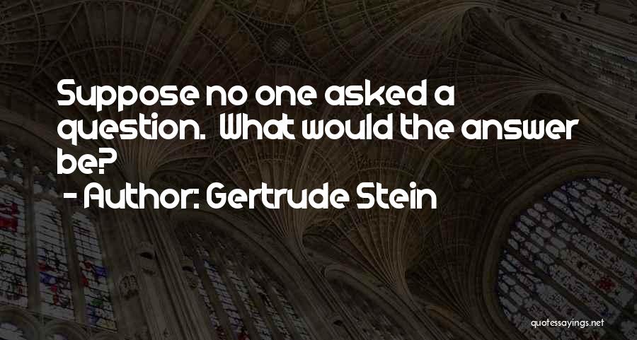 Question No Answer Quotes By Gertrude Stein