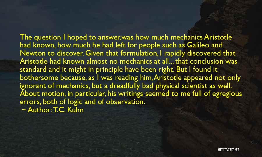 Question No Answer Quotes By T.C. Kuhn