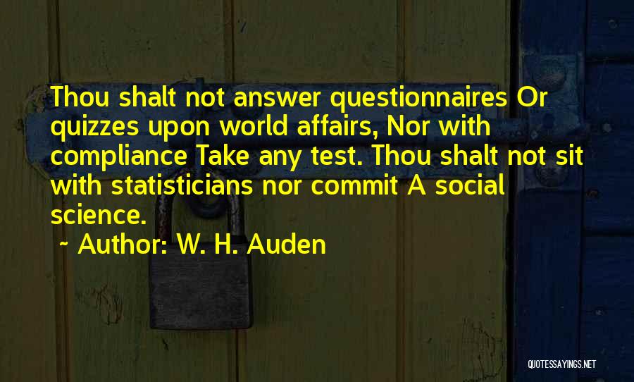 Questionnaires Quotes By W. H. Auden