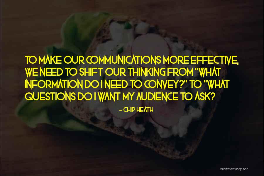 Questions And Communication Quotes By Chip Heath Questions And Communication Quotes By Chip Heath