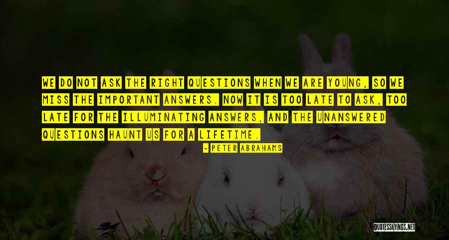 Questions Unanswered Quotes By Peter Abrahams Questions Unanswered Quotes By Peter Abrahams