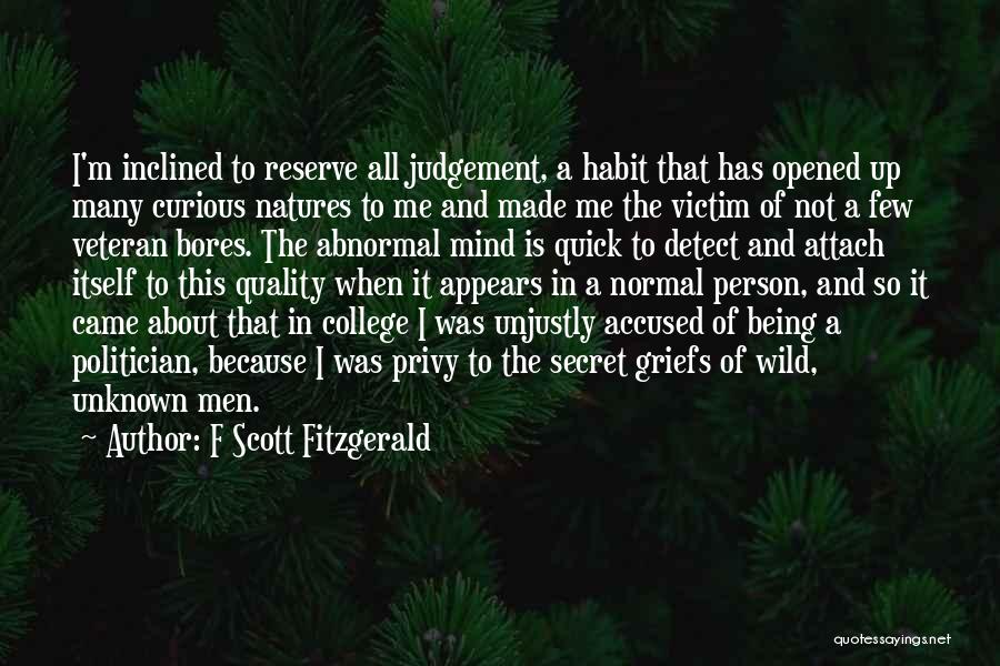 Quick Judgement Quotes By F Scott Fitzgerald