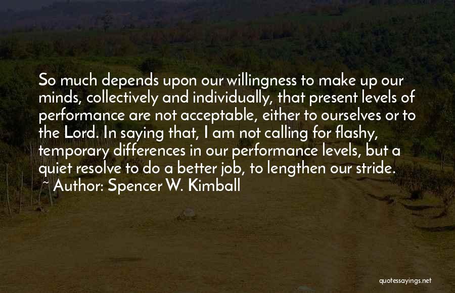 Quiet Resolve Quotes By Spencer W. Kimball