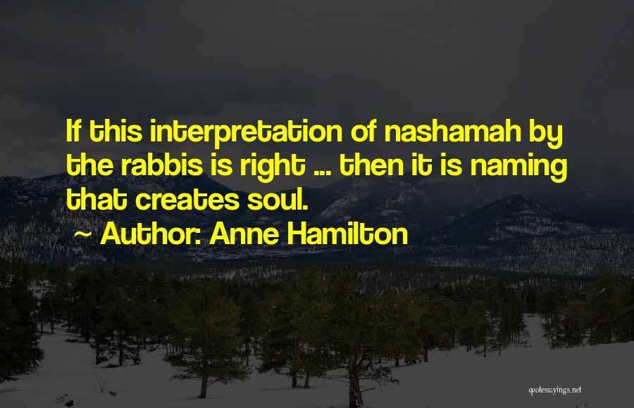 Rabbis Quotes By Anne Hamilton