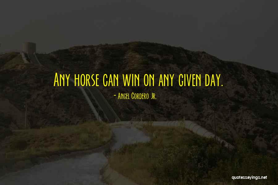 Racing Horse Quotes By Angel Cordero Jr. Racing Horse Quotes By Angel Cordero Jr.