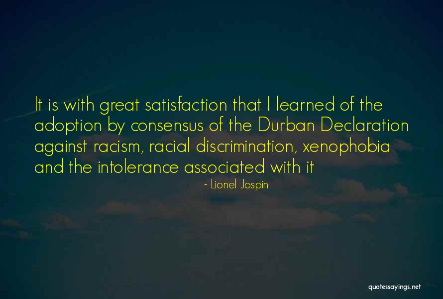 Racism Against Quotes By Lionel Jospin