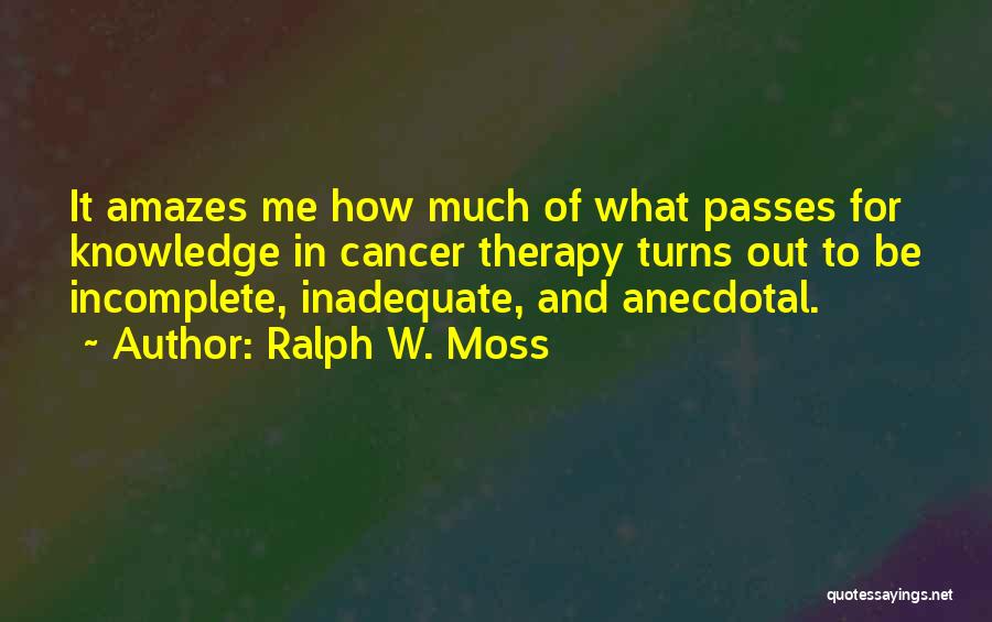 Ralph W. Moss Quotes 974906