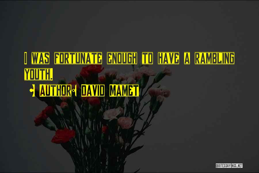 Rambling Quotes By David Mamet