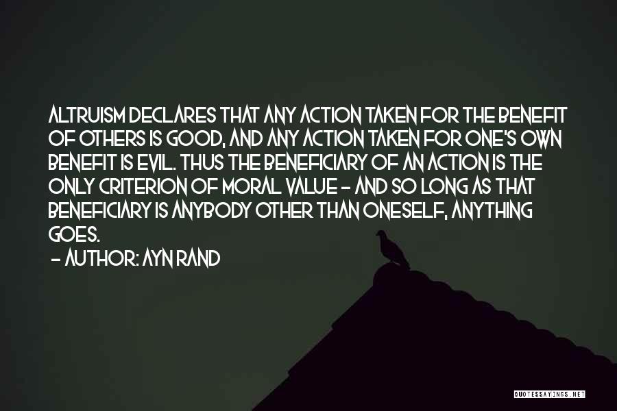 Rand Altruism Quotes By Ayn Rand