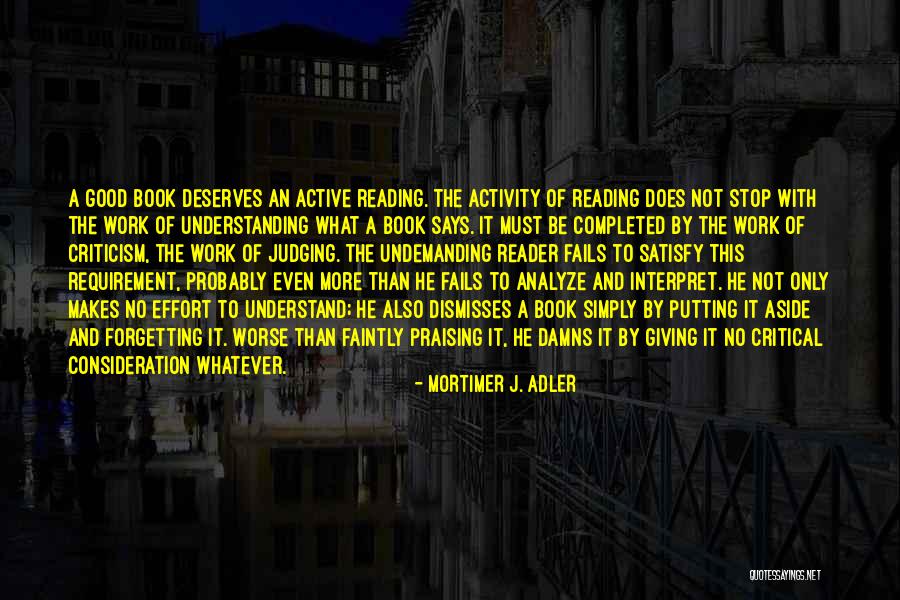 Reading And Understanding Quotes By Mortimer J. Adler