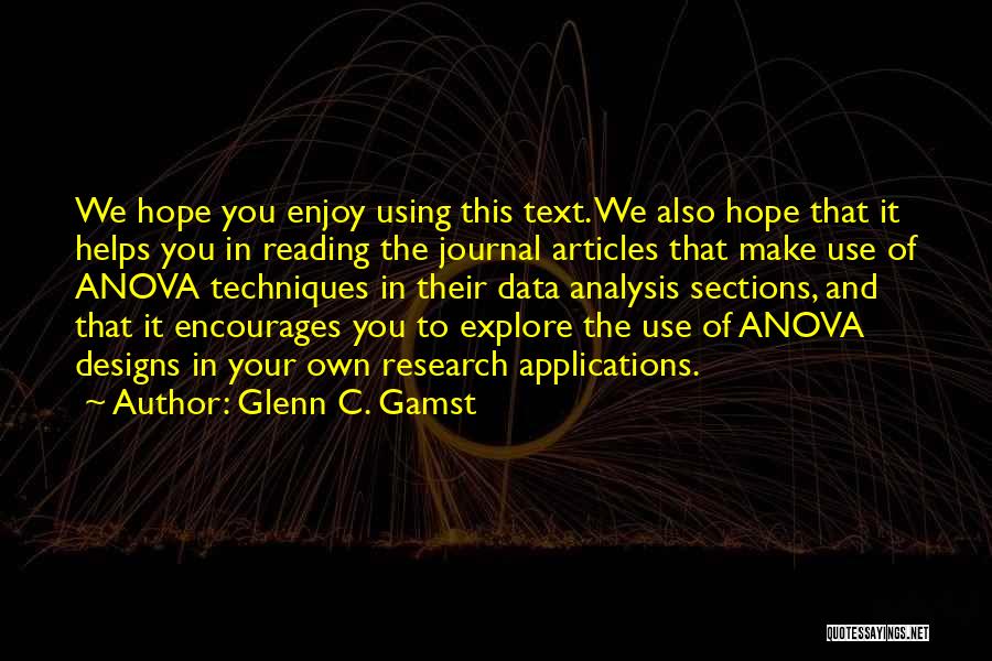 Reading Articles Quotes By Glenn C. Gamst