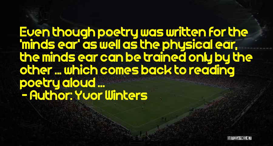 Reading Minds Quotes By Yvor Winters