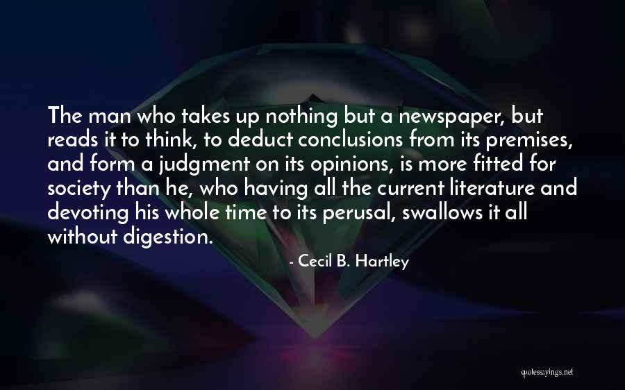 Reading Newspaper Quotes By Cecil B. Hartley Reading Newspaper Quotes By Cecil B. Hartley