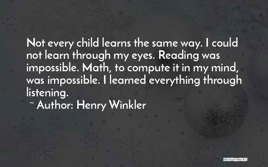 Reading To Child Quotes By Henry Winkler