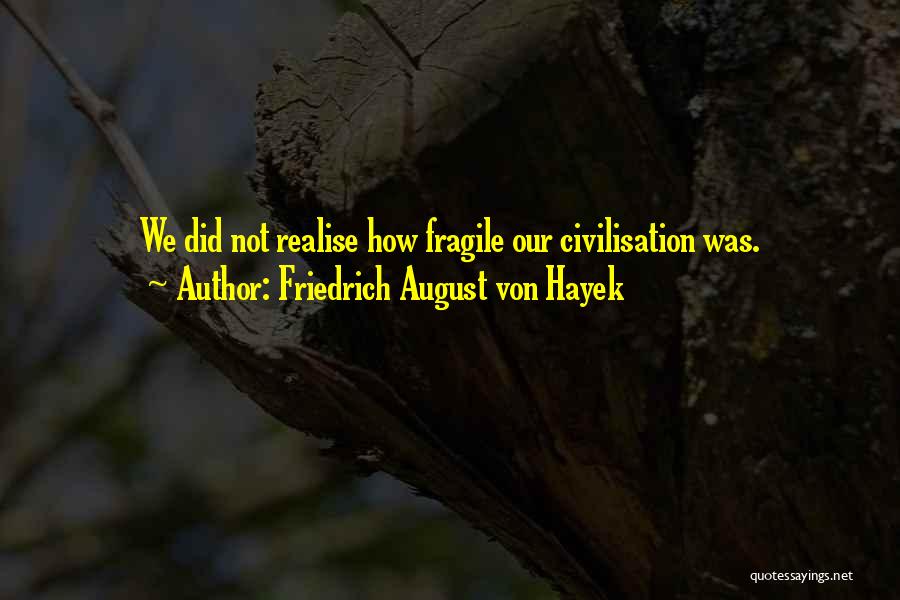 Realising What You Have Quotes By Friedrich August Von Hayek