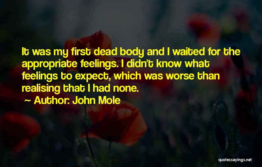 Realising What You Have Quotes By John Mole