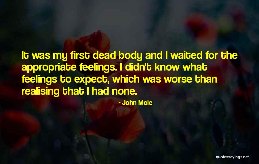 Realising What You Have Quotes By John Mole