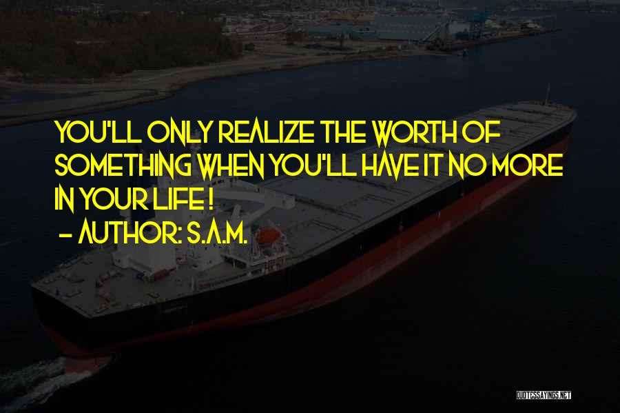 Realize My Worth Quotes By S.A.M.