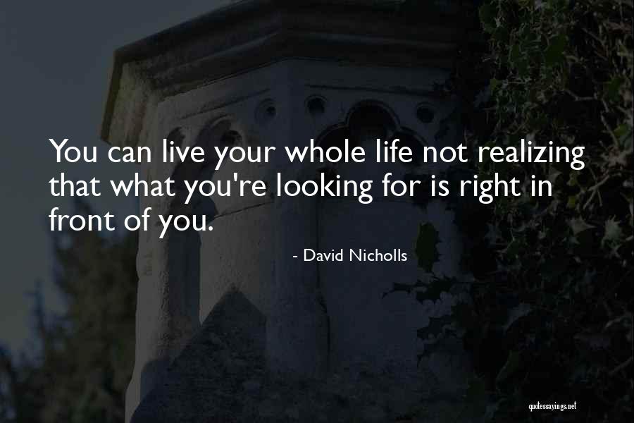 Realizing What's Right In Front Of You Quotes By David Nicholls