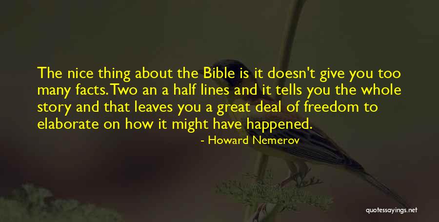 Really Nice Bible Quotes By Howard Nemerov