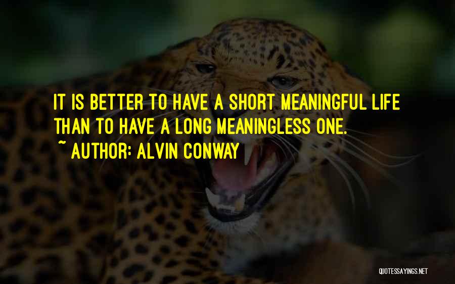 Really Short But Meaningful Quotes By Alvin Conway