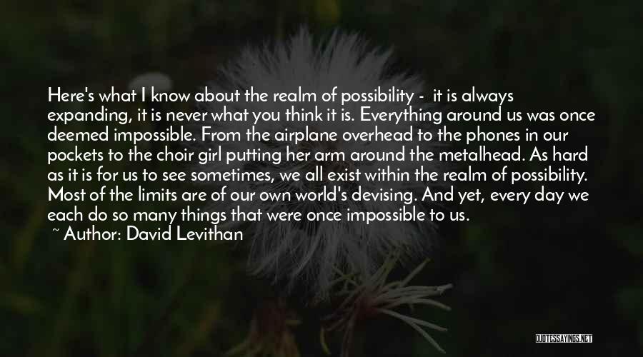 Realm Of Possibility Quotes By David Levithan