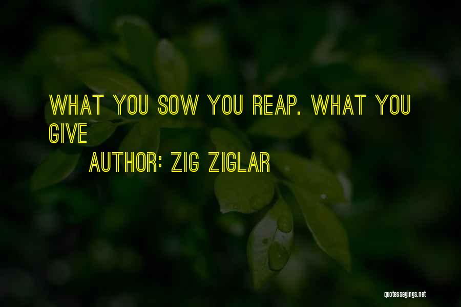 Reap What You Sow Quotes By Zig Ziglar