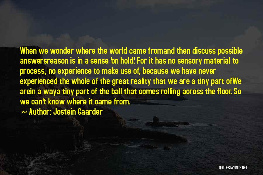 Reason To Hold On Quotes By Jostein Gaarder