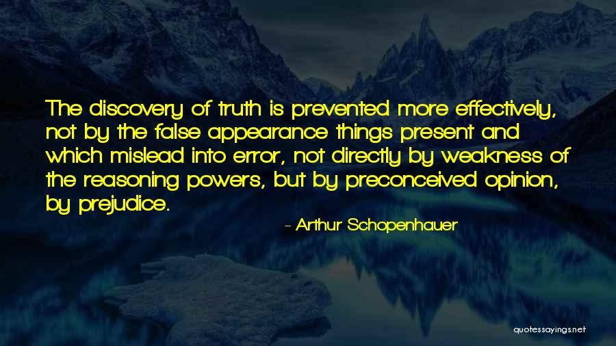 Reasoning That Is In Error Quotes By Arthur Schopenhauer